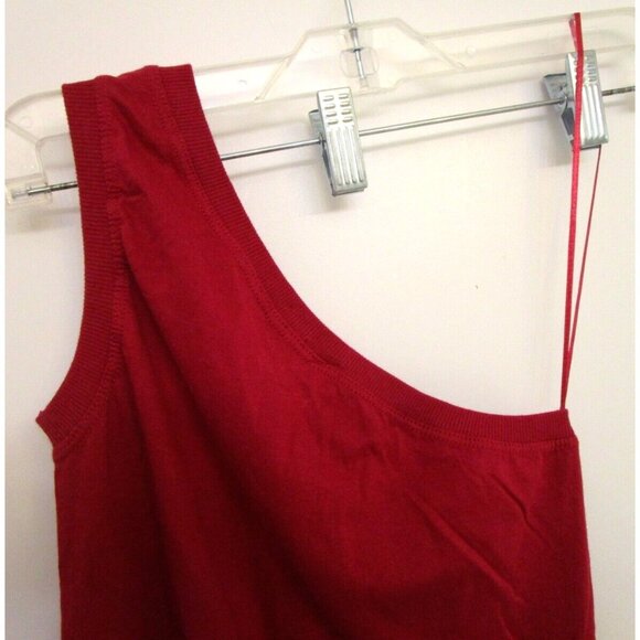 BSK Casual Connection by Bershka Women One Shoulder Top - Medium Cotton Red NWT - Picture 15 of 16